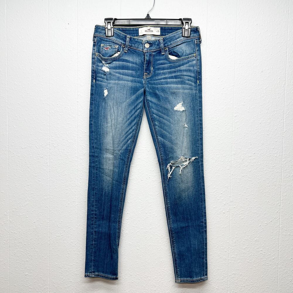 Hollister Low Rise Y2K Distressed Jeans Womens 26 Western Cowgirl Rodeo Coquette